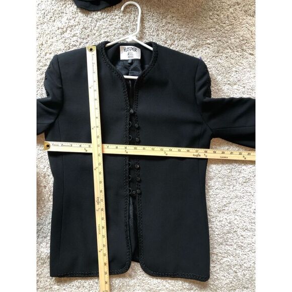 Kasper A.S.L. Women’s Black Lace Trim Button Up Elegant Suit Jacket Blazer Size - Picture 8 of 8